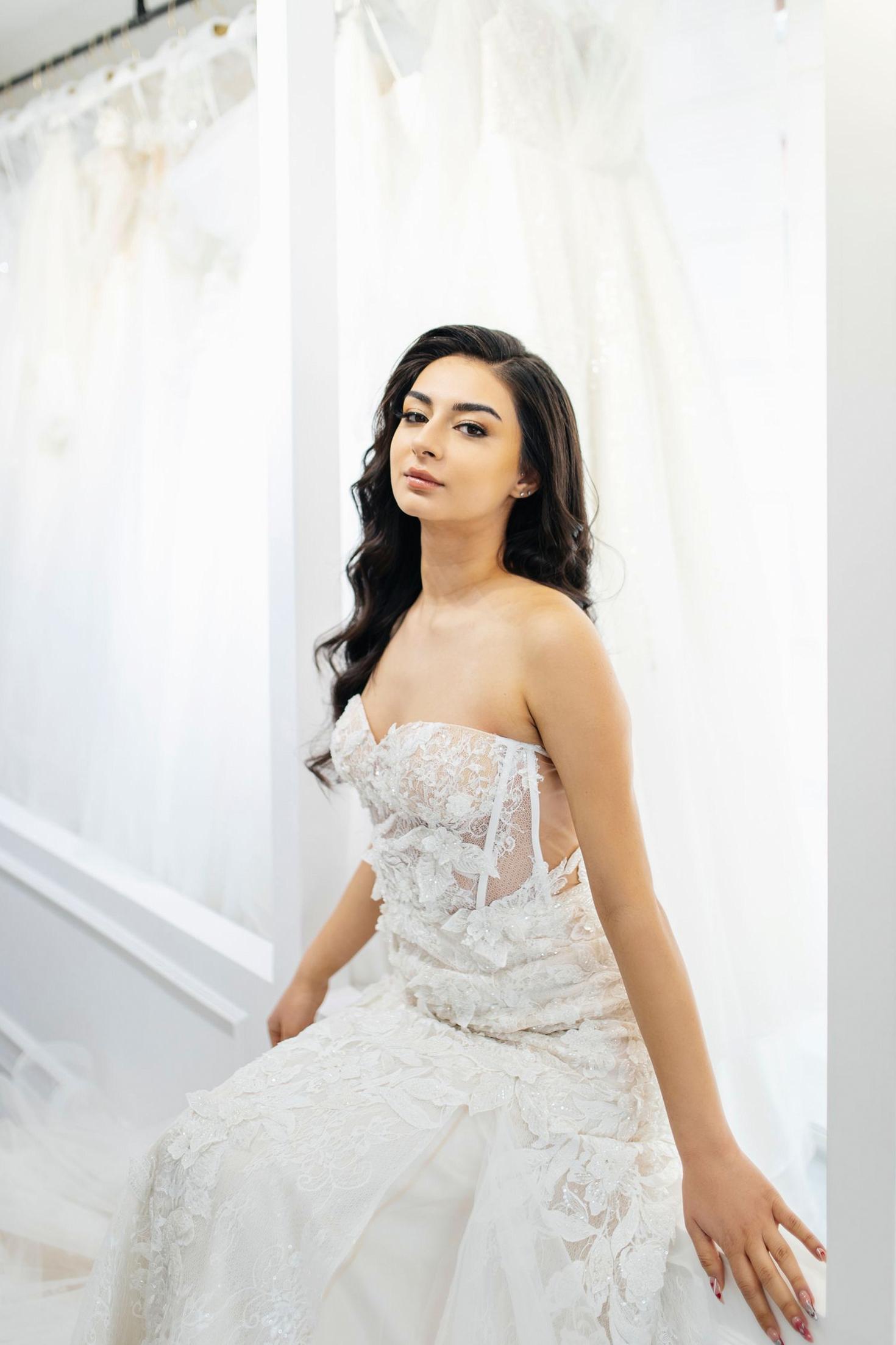 Lace gown detail