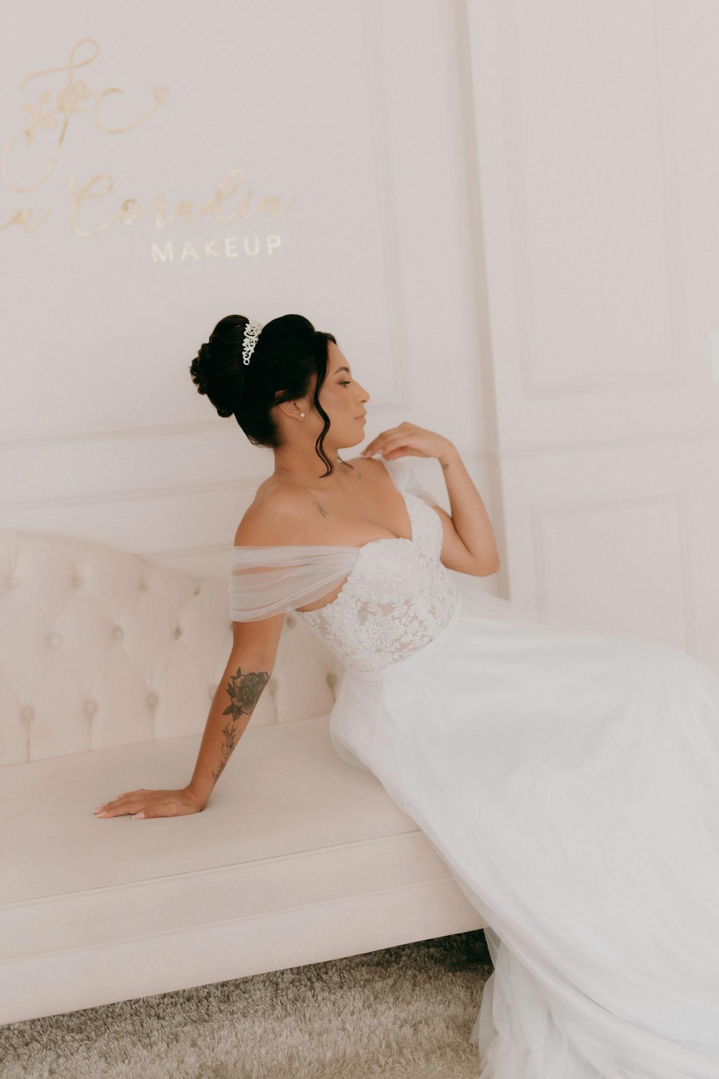 Elegant satin gown bride